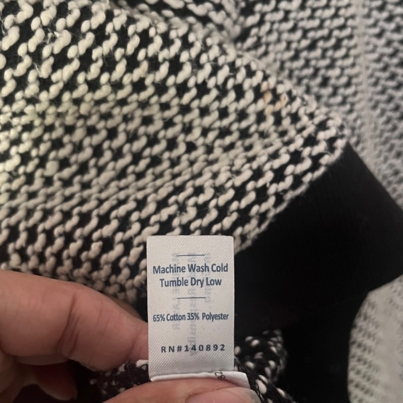 Marine Layer Black&White Crew Neck Cropped Knit Sweater Sz small - Picture 5 of 6